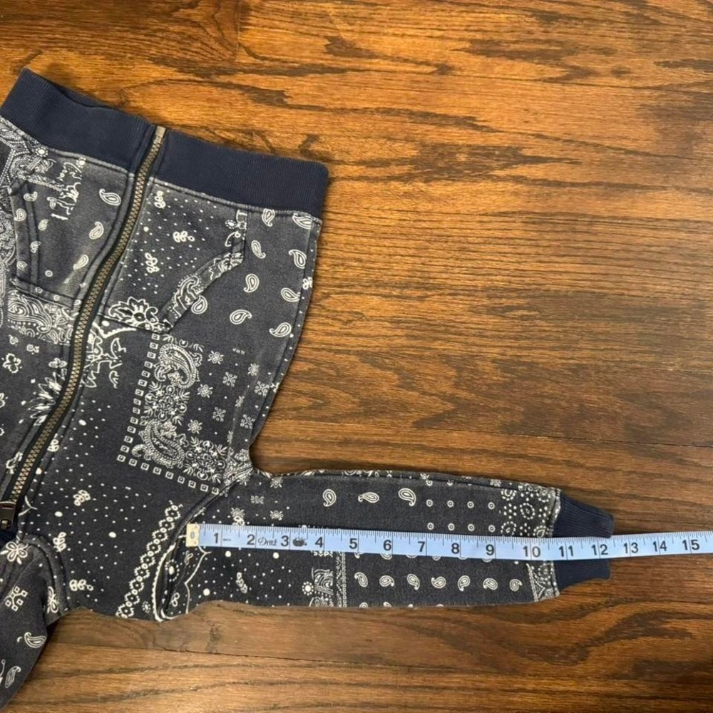 Levi's Navy Blue and White Bandana Pattern Kids Zip Up Hoodie Size 3T Western - Picture 7 of 7